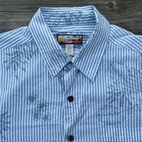 Havana Jacks Cafe Men Shirt Short Sleeve Hawaiian Casual Shirt Button Up Size L - Picture 8 of 8